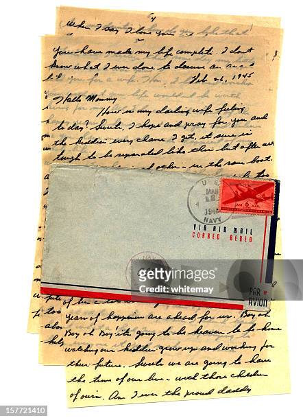 letter from a father - 1945 stock pictures, royalty-free photos & images