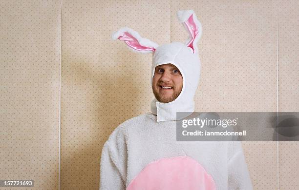 bunny - easter bunny man stockfoto's en -beelden