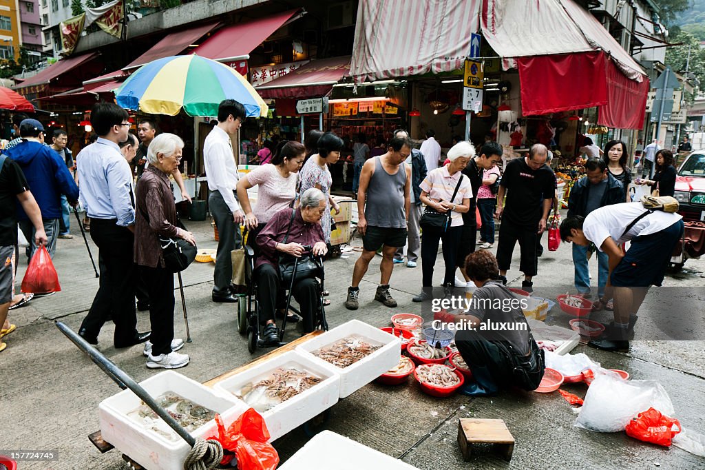 Mercado de rua em Hong Kong