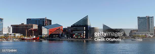 panoramic of the national aquarium in baltimore, maryland - baltimore maryland daytime stock pictures, royalty-free photos & images