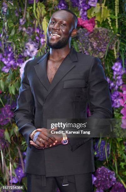 Stormzy arrives at The Mike Gala: Stormzy's 30th Birthday at The Biltmore Mayfair on July 28, 2023 in London, England.