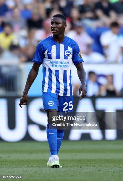 Moises Caicedo of Brighton & Hove Albion looks on during the Premier League Summer Series match between Brighton & Hove Albion and Newcastle United...