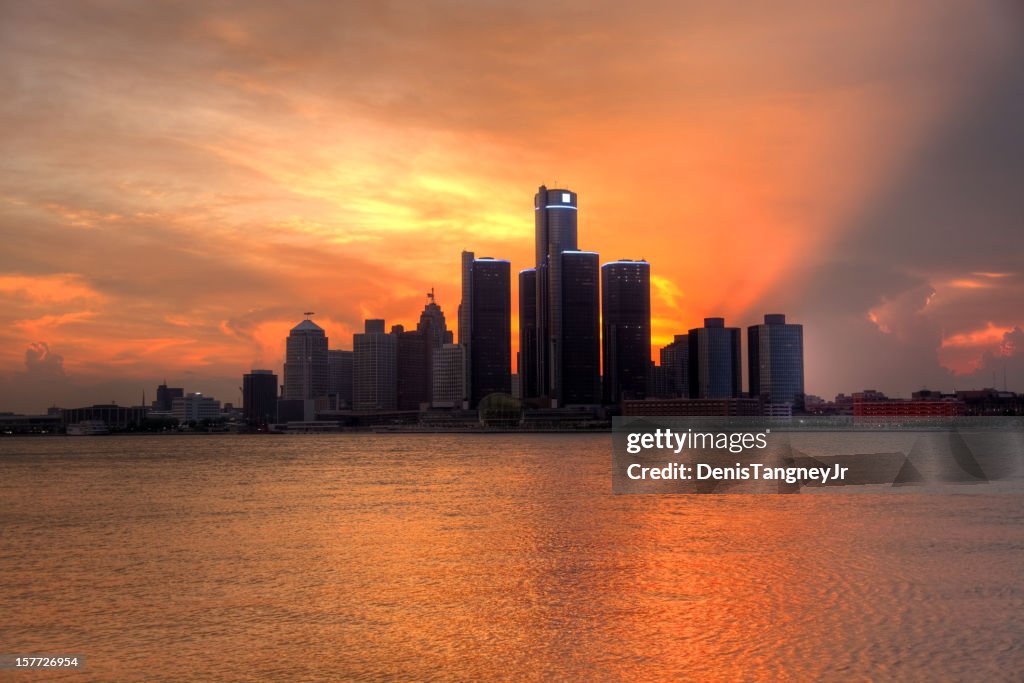 Detroit pôr do sol
