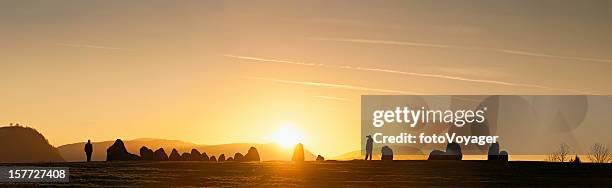 stone circle sunset castlerigg lake district uk - keswick 個照片及圖片檔