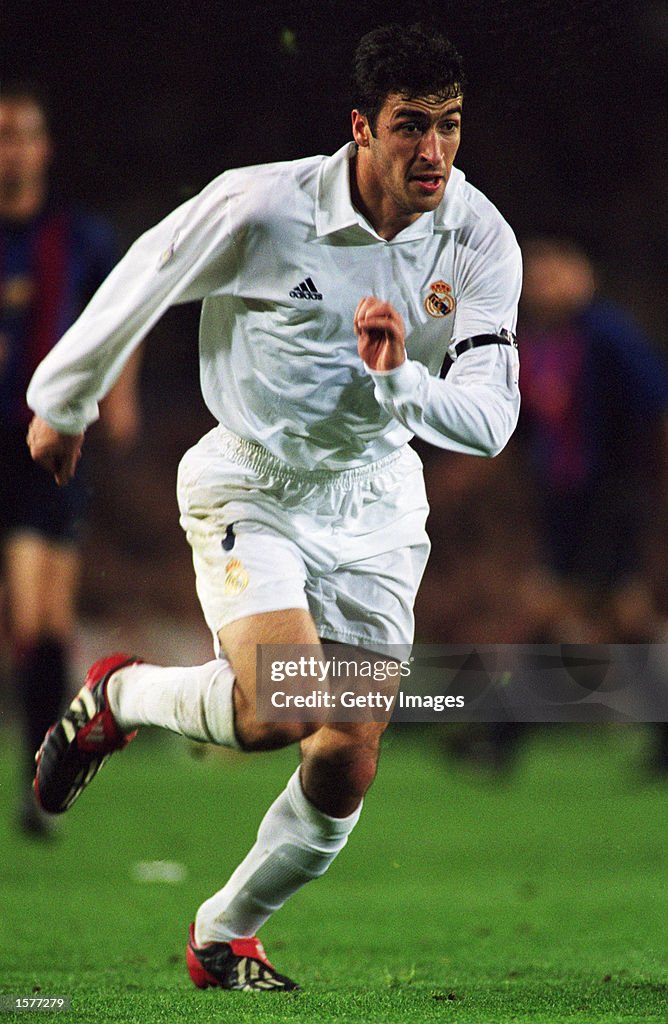 Raul of Real Madrid in action during the Spanish Primera Liga match ...