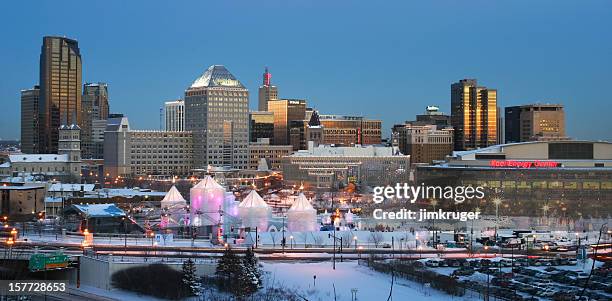 st. paul minnesota with winter carnival. - winterfestival stockfoto's en -beelden