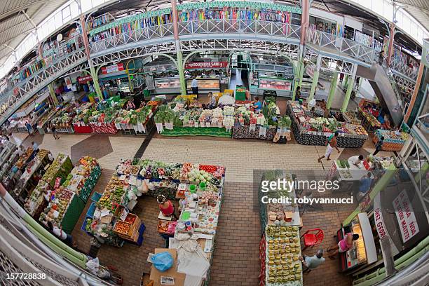 papeete market place - groceries overhead stock pictures, royalty-free photos & images