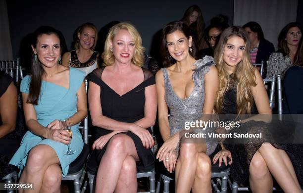 Actresses Annika Marks, Virginia Madsen, Teri Hatcher and Teri's daughter Emerson Rose Tenney attend fashion designer Kevan Hall's Spring 2013...