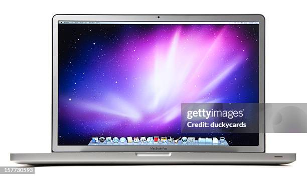 apple 17-inch macbook pro with clipping paths - mac laptop stock pictures, royalty-free photos & images