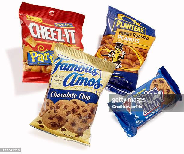 bags of snack - peanut food stock pictures, royalty-free photos & images