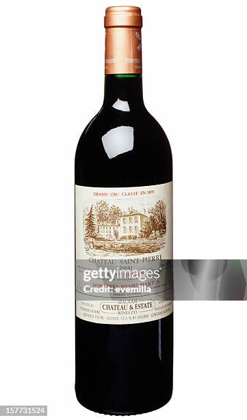 red wine bottle - bordeaux bottle stock pictures, royalty-free photos & images