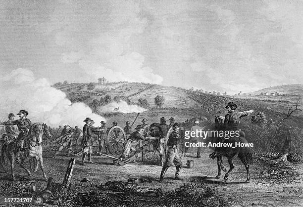 battle of gettysburg - civil war stock illustrations