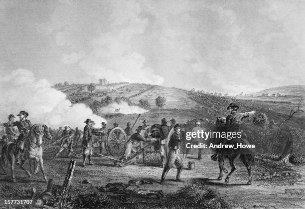 battle of gettysburg - american civil war stock illustrations