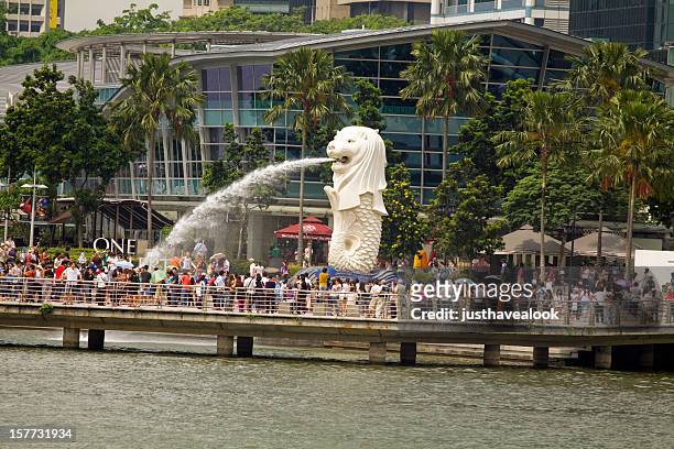 singapore's merlion - merlion park singapore stock pictures, royalty-free photos & images