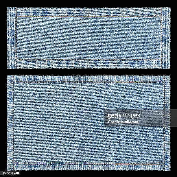 denim frames background textured isolated - jeans label stock pictures, royalty-free photos & images