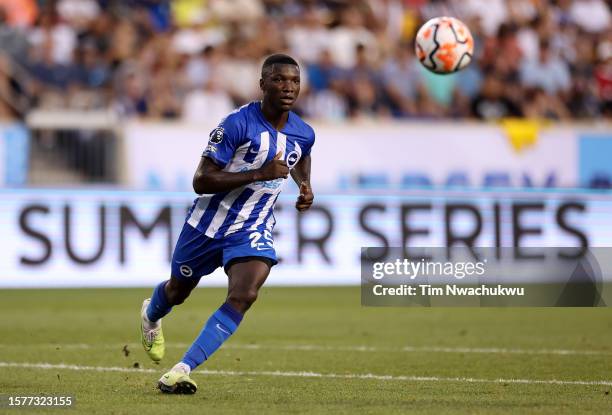 Moises Caicedo of Brighton & Hove Albion looks on during the Premier League Summer Series match between Brighton & Hove Albion and Newcastle United...