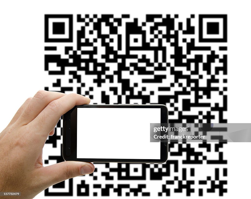 Snapping Code Snapping A Qr Code With Mobile Device High-Res Stock Photo - Getty Images