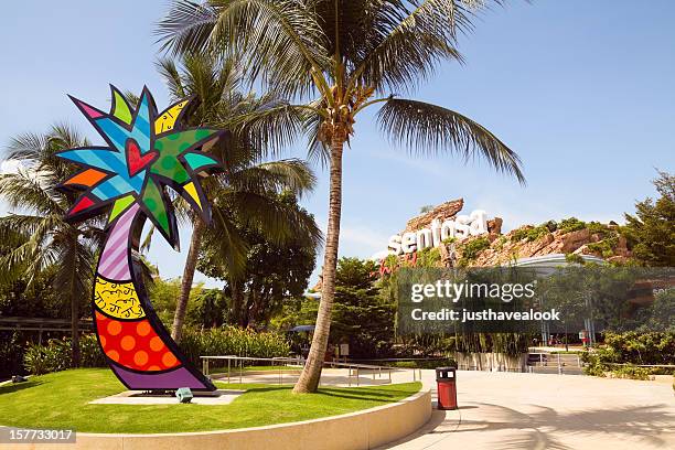 entrance to sentosa island - theme park singapore stock pictures, royalty-free photos & images