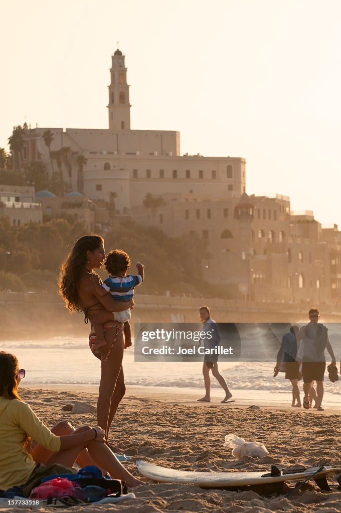 People at beach in Tel Aviv