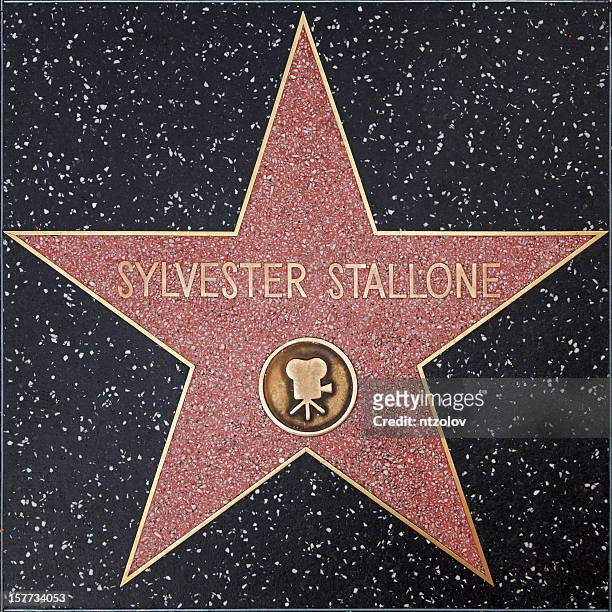 walk of fame hollywood star - sylvester stallone - walk of fame stock pictures, royalty-free photos & images