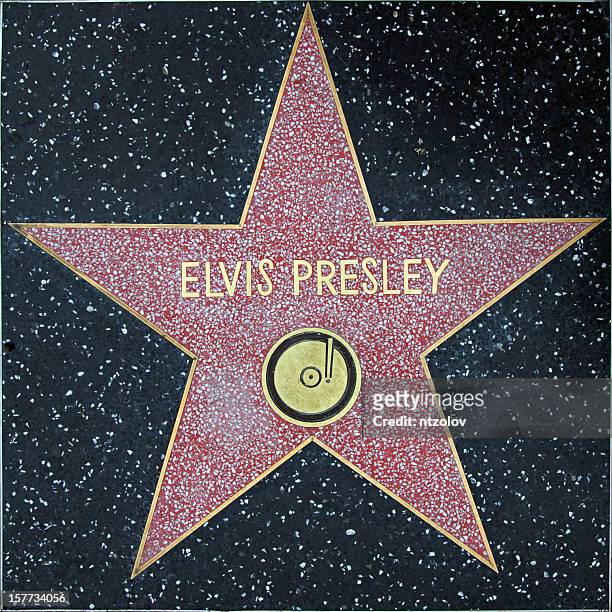 ハリウッドウォークオブフェイムの星-エルビス・プレスリー - hollywood walk of fame ストックフォトと画像
