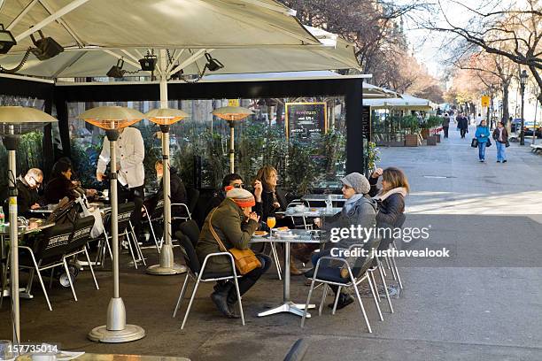 tapas break on ramblas - barcelona cafe stock pictures, royalty-free photos & images