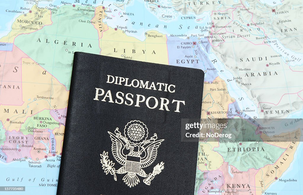 Diplomatic passport on North Africa and Mid East