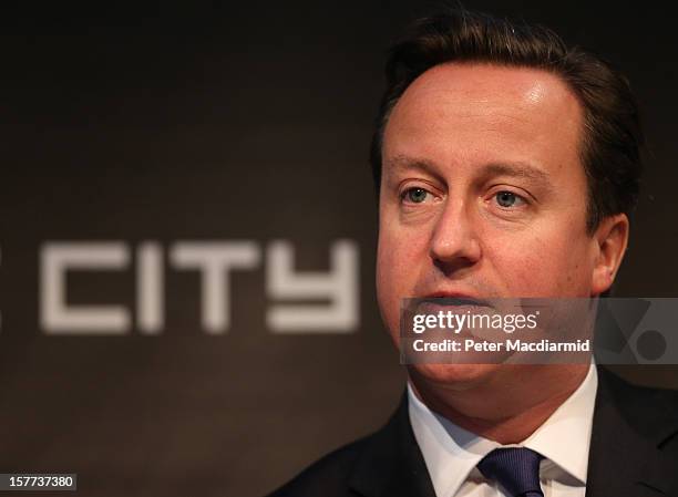 Prime Minister David Cameron speaks at the The Electric City Conference on December 6, 2012 in London, England. The conference is looking at how the...
