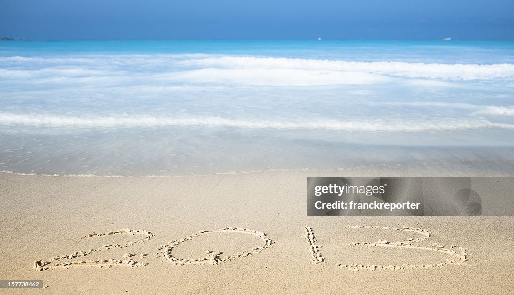 2013 nouvel an sur la plage de sable