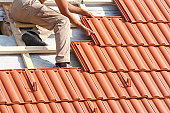 Man working on the roof