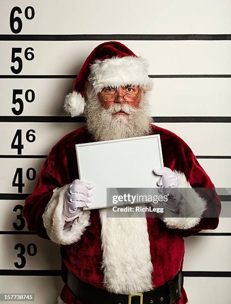 santa claus mugshot - angry rich guy stock-fotos und bilder