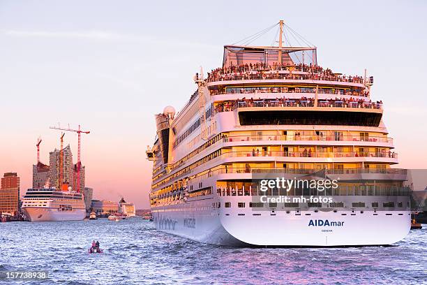 cruise days in hamburg - aida cruises stock pictures, royalty-free photos & images