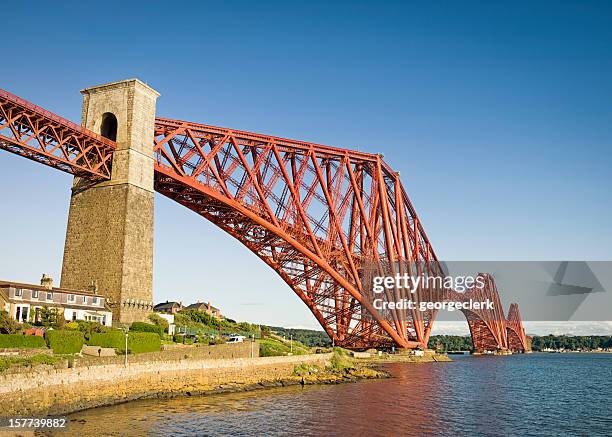 forth bridge from north queensferry - fife scotland stock pictures, royalty-free photos & images