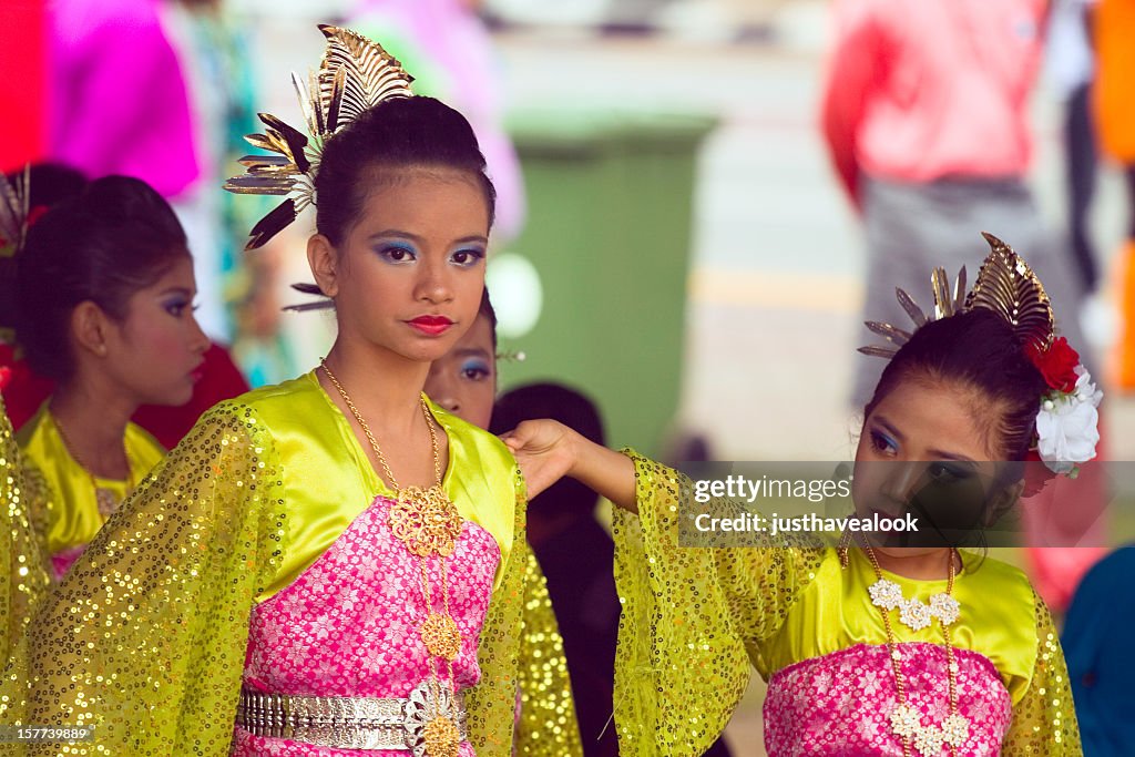 Bright young Malay girls at Hari Raya