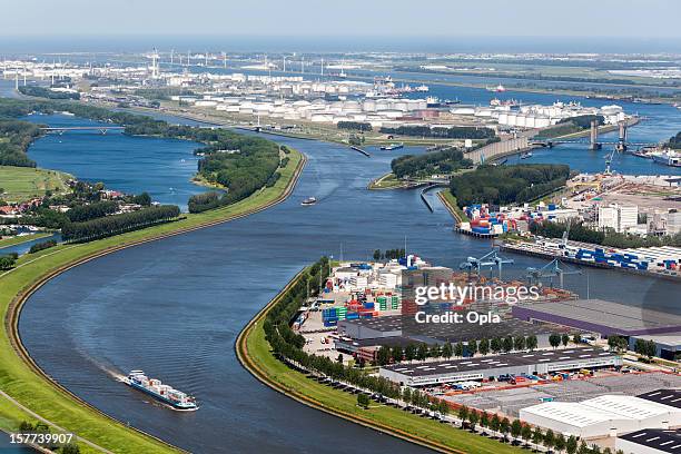 vista aérea del europoort - rotterdam fotografías e imágenes de stock