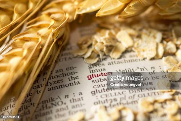 definition of gluten - celiac disease stock pictures, royalty-free photos & images