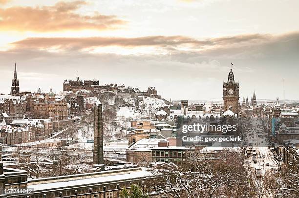 edimburgo no inverno - new town edinburgh - fotografias e filmes do acervo