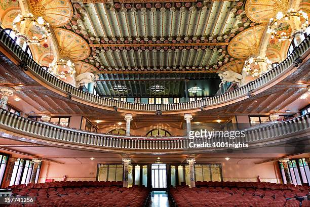 palau de la musica in barcelona - cinema interior stock pictures, royalty-free photos & images