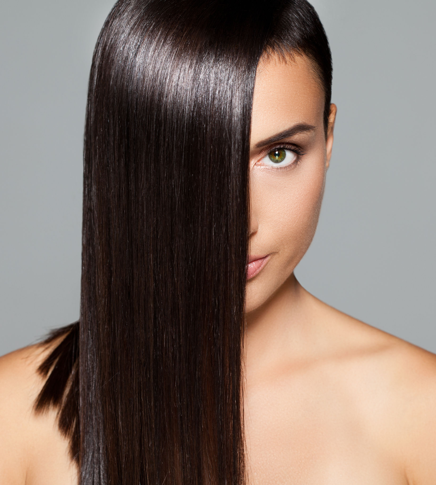 sleek straight hair