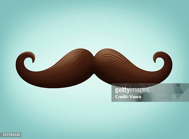 stockillustraties, clipart, cartoons en iconen met waxed mustache - brown moustache cutout