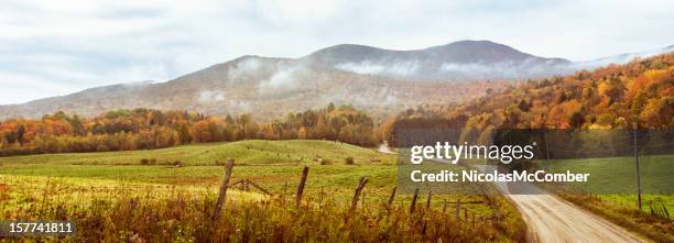 hilly pastures in appalachian mountain range - quebec landscape stock pictures, royalty-free photos & images