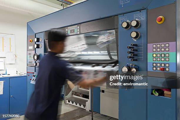 five-colour offset printing machine. - printing process stock pictures, royalty-free photos & images