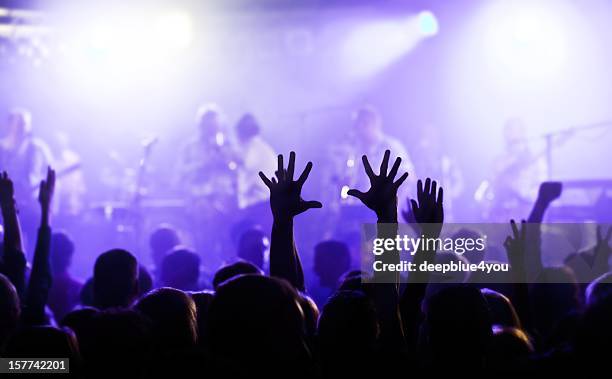 cheering and watching crowd - stage light flat stock pictures, royalty-free photos & images