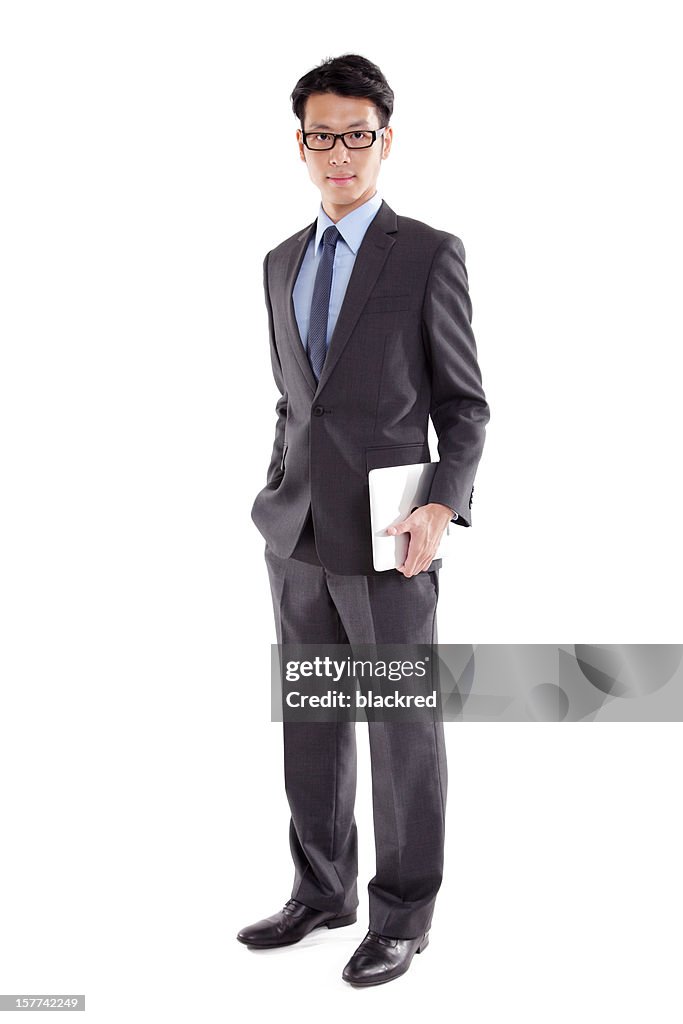Businessman Holding Computer Tablet