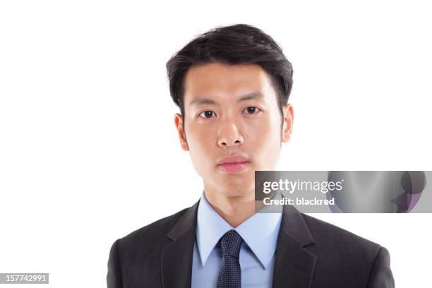 confident asian businessman - korean man stockfoto's en -beelden