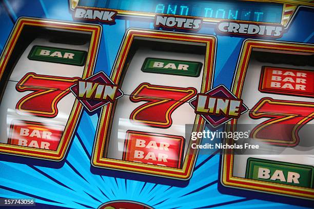 fruit machine win - number 7 stock pictures, royalty-free photos & images