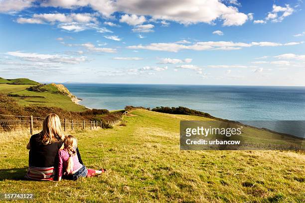 view from golden cap - dorset england stock pictures, royalty-free photos & images
