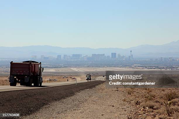 secondary highway into las vegas - mirage las vegas stock pictures, royalty-free photos & images