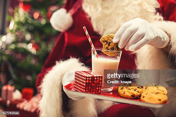 cookies and milk for santa claus - cookie stock pictures, royalty-free photos & images