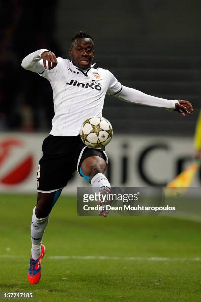 Aly Cissokho of Valencia in action during the UEFA Champions League Group F match between OSC Lille and Valencia CF at the Grand Stade Metropole...